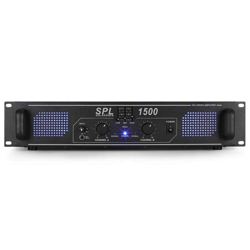 HiFi PA zosilňovač Skytec SPL-1500-EQ, LED svetelný efekt – Obrázok 2