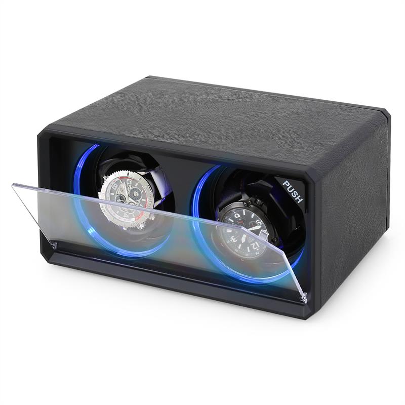 Klarstein 8LED2S, naťahovač na hodinky, 2 hodiniek, LED efekt, čierny – Obrázok 4