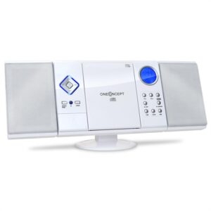 OneConcept V-12, biela, stereosystém s CD-MP3-prehrávačom, USB, SD, AUX