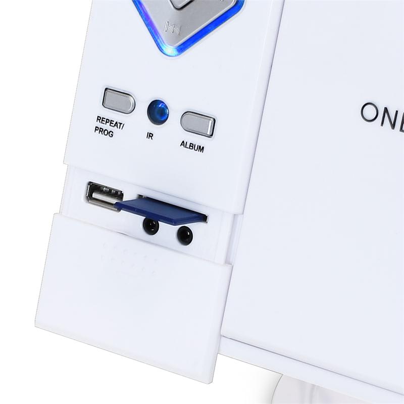 OneConcept V-12, biela, stereosystém s CD-MP3-prehrávačom, USB, SD, AUX – Obrázok 4