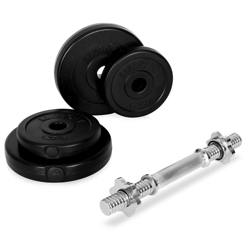 Klarfit, sada činiek, 4 x hriadeľ činky, 14 x závažie, 97,5 kg – Obrázok 2