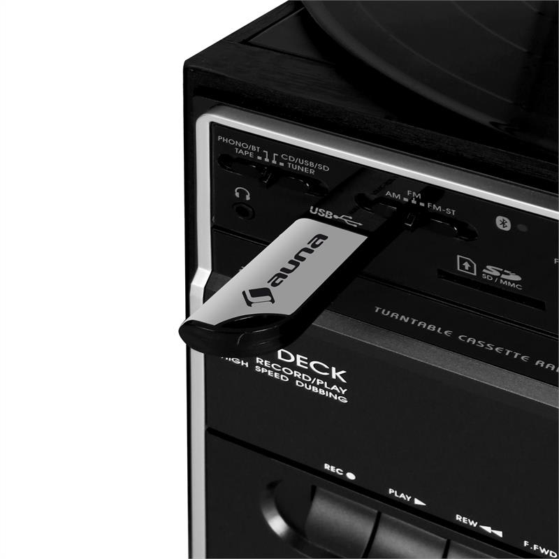 Stereo zariadenie Auna 388-BT, gramofón, magnetofón – Obrázok 3