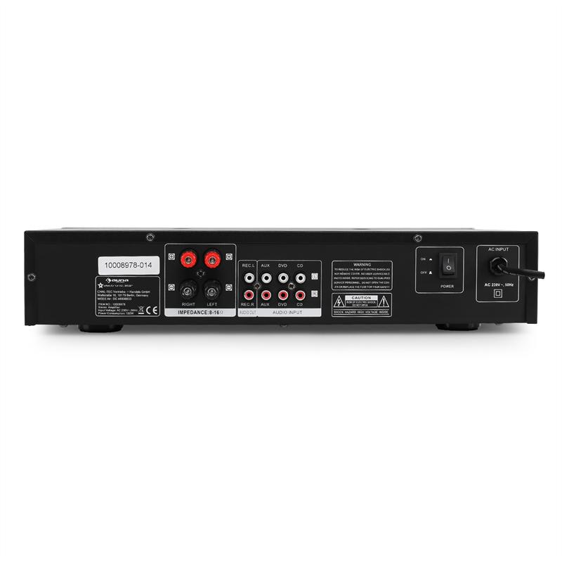 Hi-fi zosilňovač Auna AV2-CD508BT, strieborný, AUX bluetooth – Obrázok 4