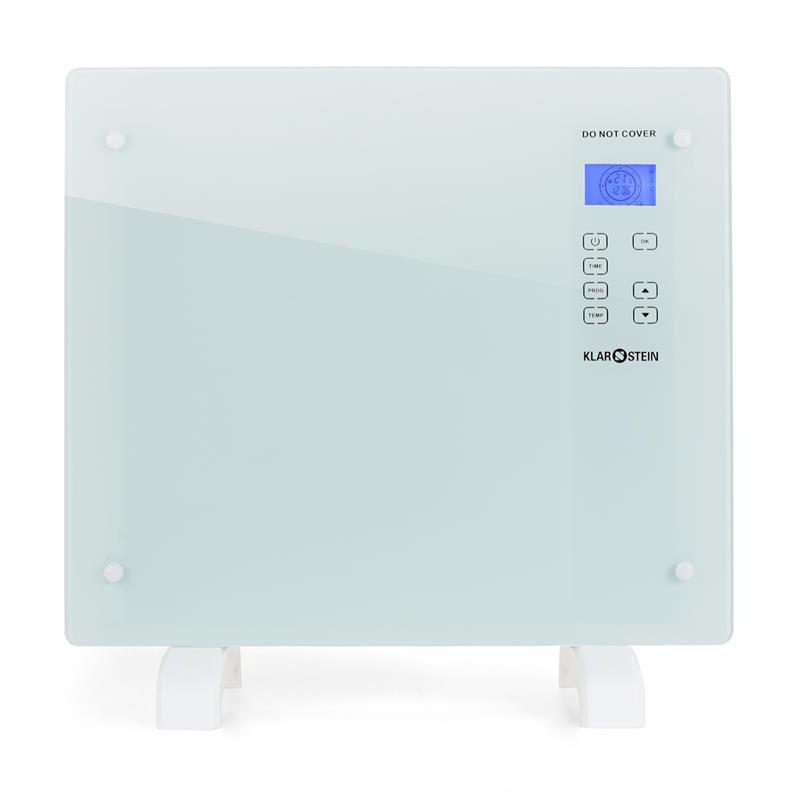 Klarstein HT006GL, konvektor, 1000 W, sklenený dizajn, biely
