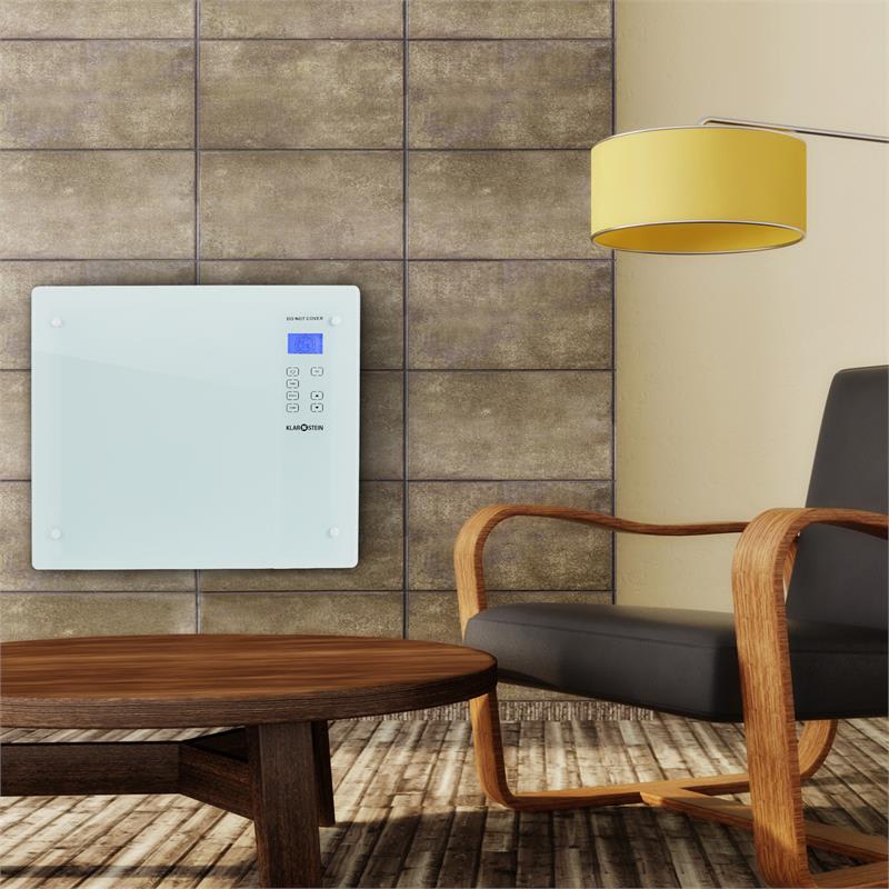 Klarstein HT006GL, konvektor, 1000 W, sklenený dizajn, biely – Obrázok 2
