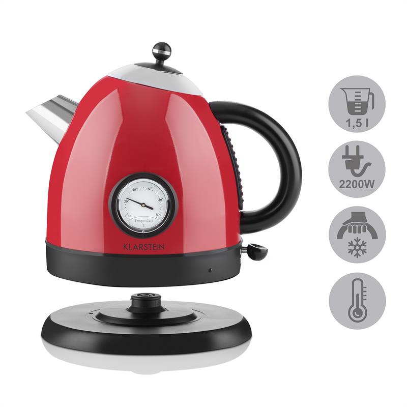 Klarstein TK7-Aquavita-Red, 2200 W , rýchovarná kanvica, červená – Obrázok 4