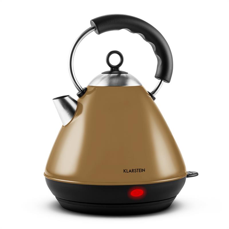 Klarstein Charlotte Cappucino, 1,7 l, 2200 W, rýchlovarná kanvica, čajník, bezkáblový, hnedý