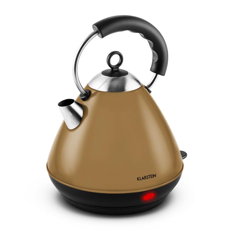 Klarstein Charlotte Cappucino, 1,7 l, 2200 W, rýchlovarná kanvica, čajník, bezkáblový, hnedý – Obrázok 2
