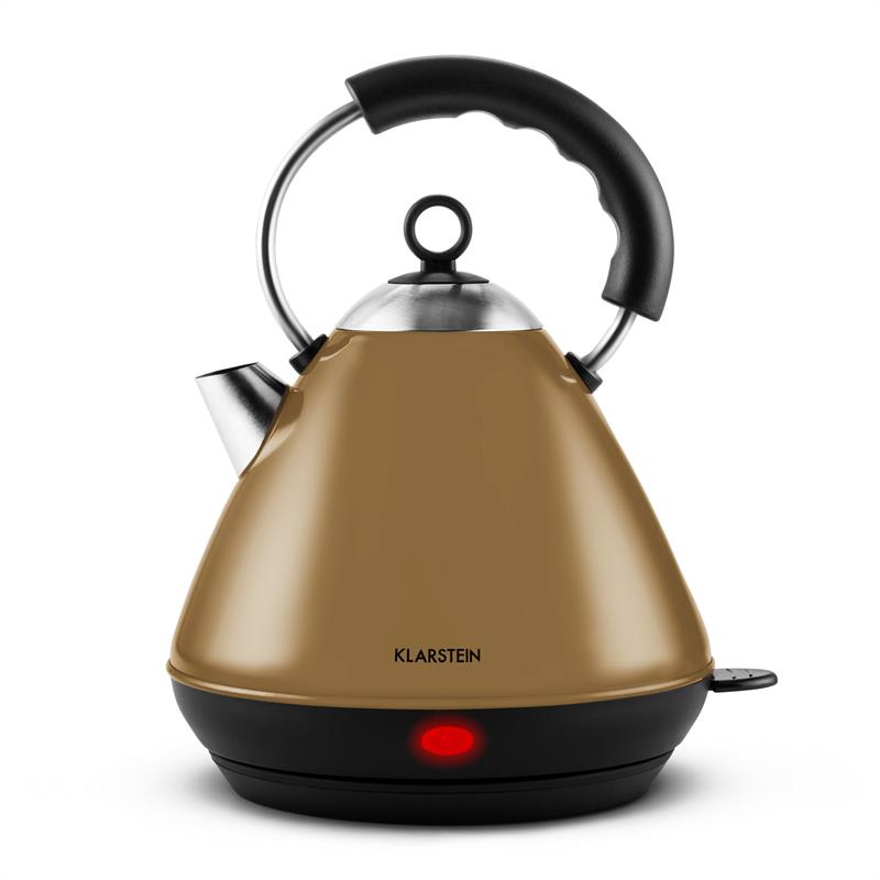 Klarstein Charlotte Cappucino, 1,7 l, 2200 W, rýchlovarná kanvica, čajník, bezkáblový, hnedý – Obrázok 5