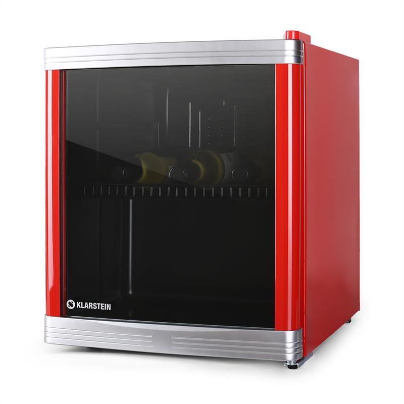 Klarstein Coollocker, 46 litrov, 15 fliaš, mini chladnička, trieda B, červená – Obrázok 4