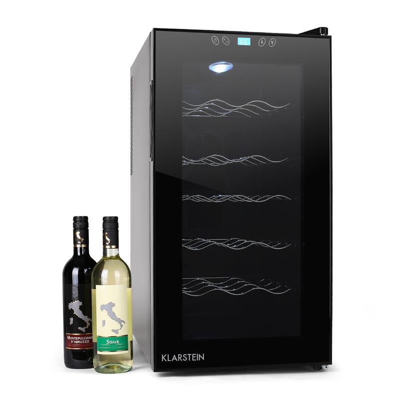 Klarstein Vivo Vino, 52 litrov, 18 fliaš chladnička na víno, LED, čierna – Obrázok 4