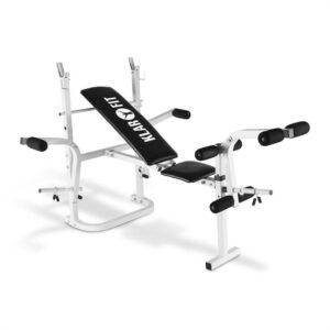Klarfit HB3BC, posilňovacia stanica, lavica, posilňovanie rúk, nôh, odkladacia plocha, biela