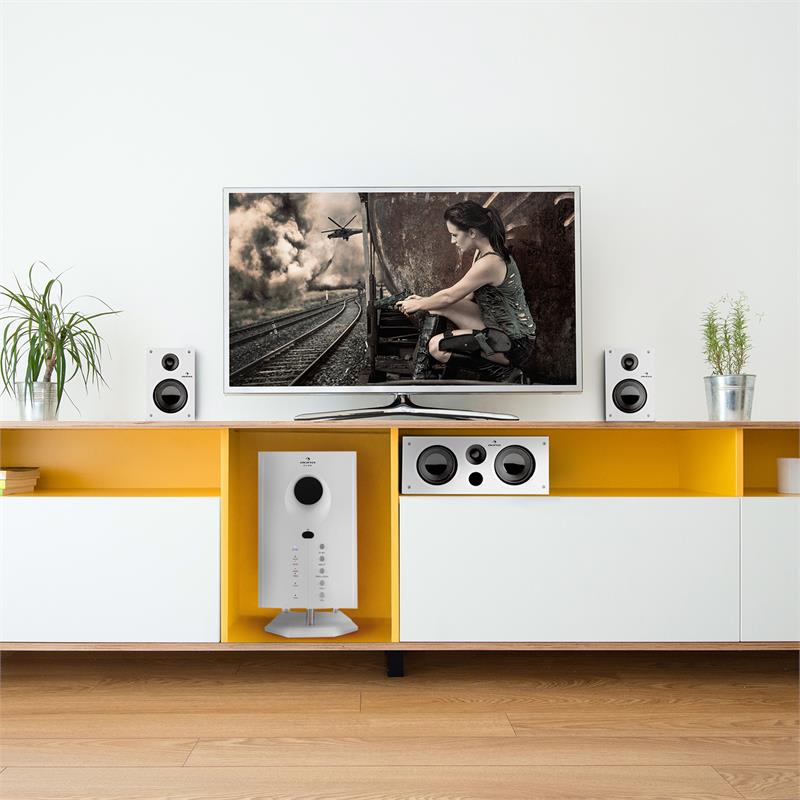 Auna Areal 525, 125W RMS, aktívny 5.1-kanálový reproduktorový systém, AUX biely – Obrázok 2