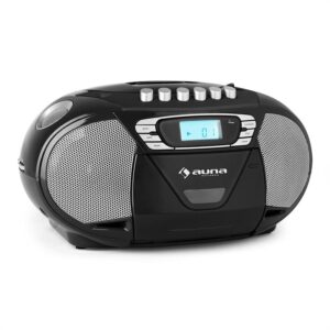 Auna KrissKross, rádiomagnetofón, USB, MP3, CD, FM, prenosný, čierny