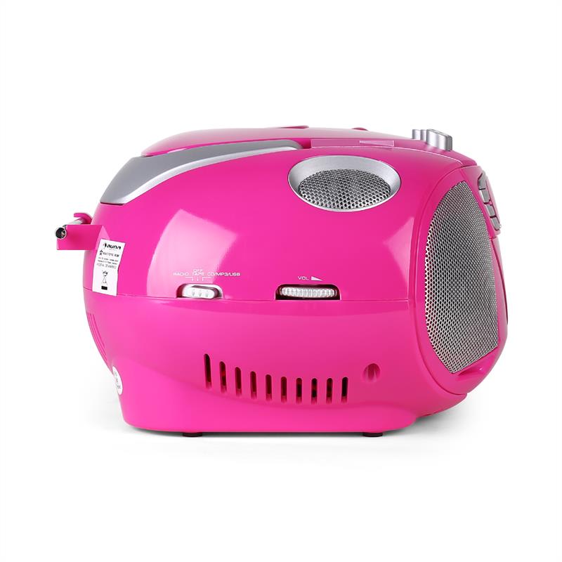 Auna KrissKross, prenos.rádio rekordér, USB, MP3, CD, ružový – Obrázok 4