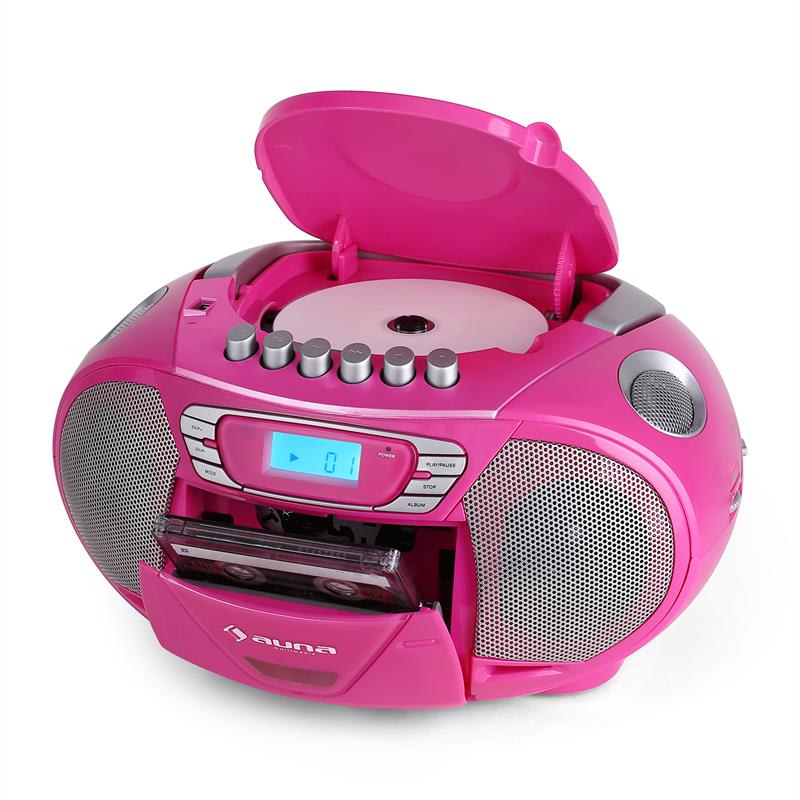Auna KrissKross, prenos.rádio rekordér, USB, MP3, CD, ružový – Obrázok 5