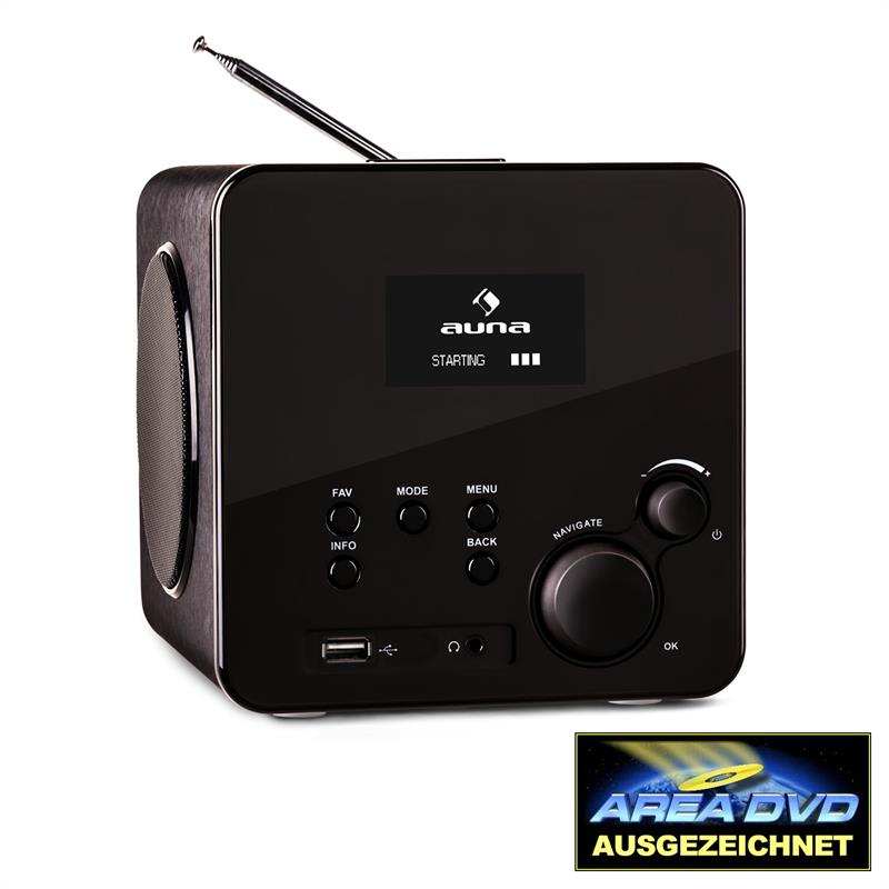 Auna Radio Gaga, internetové rádio, WLAN/LAN, DAB/DAB+, FM, USB, AUX