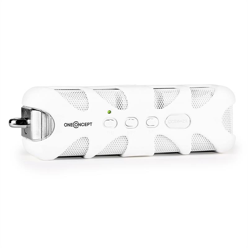 OneConcept White Know, bluetooth reproduktor, AUX, akum.
