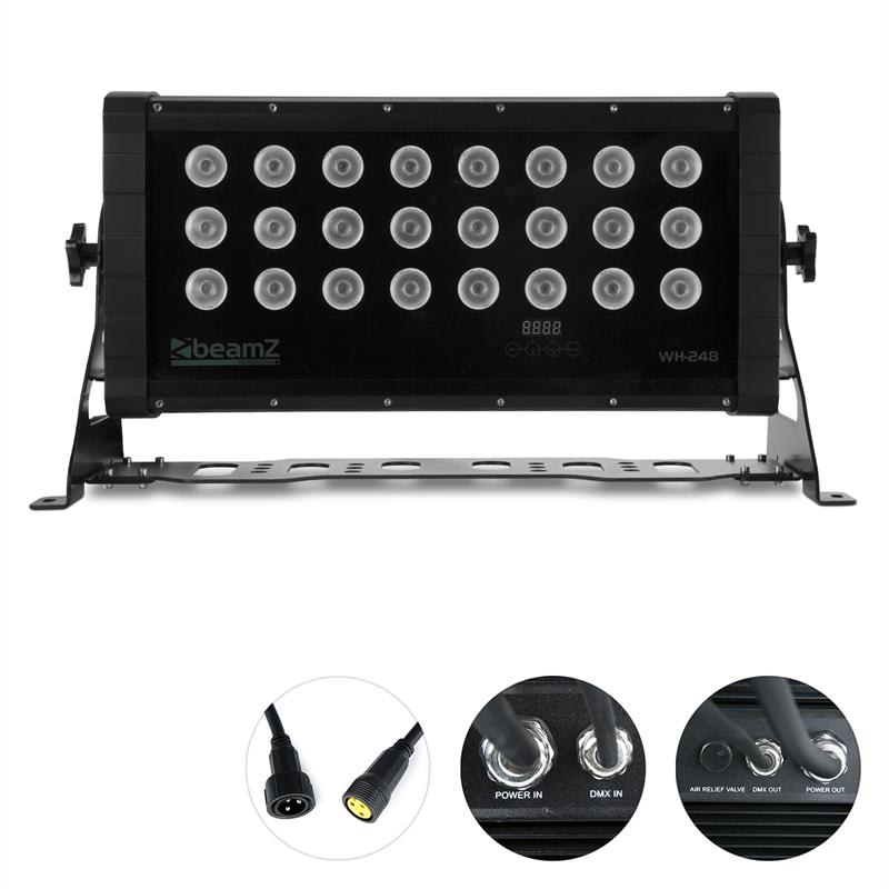 Beamz WH248, svetelný dizajn, 24 x 8 W, 4 v 1 LED diódy, DMX – Obrázok 2