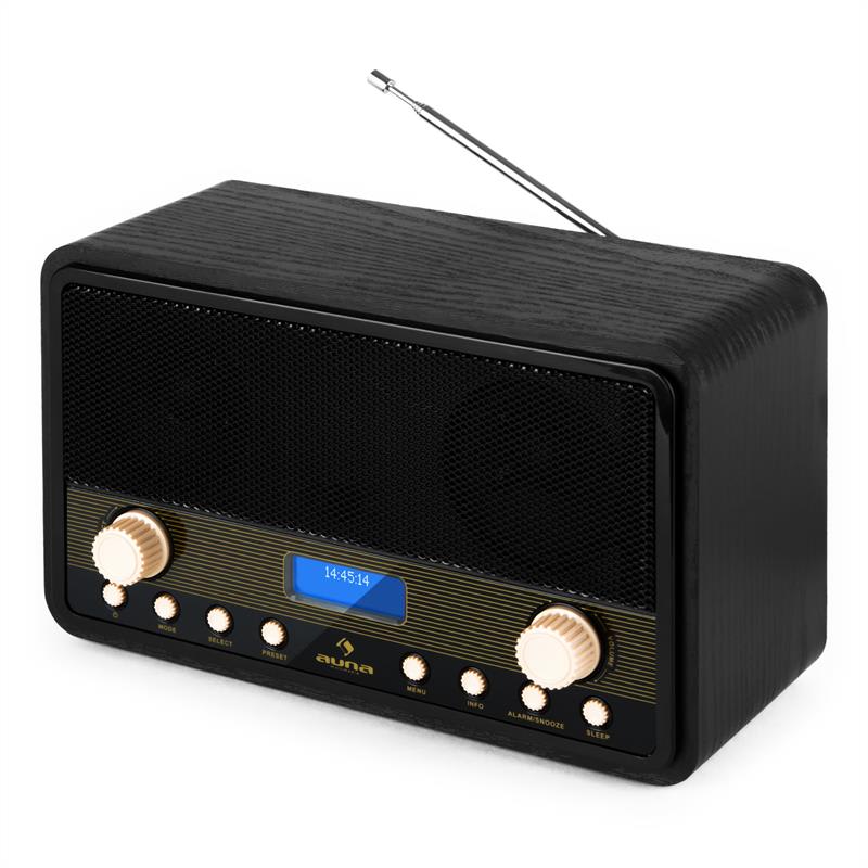 Auna Digidab, retro DAB/DAB+ digitálne rádio, prenosné, FM/AM, PPL, budík – Obrázok 5