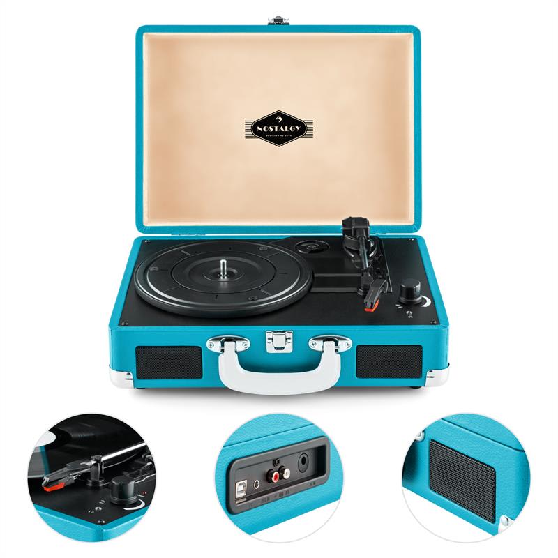 Auna Peggy Sue, retro gramofón, LP, USB, modrý – Obrázok 3