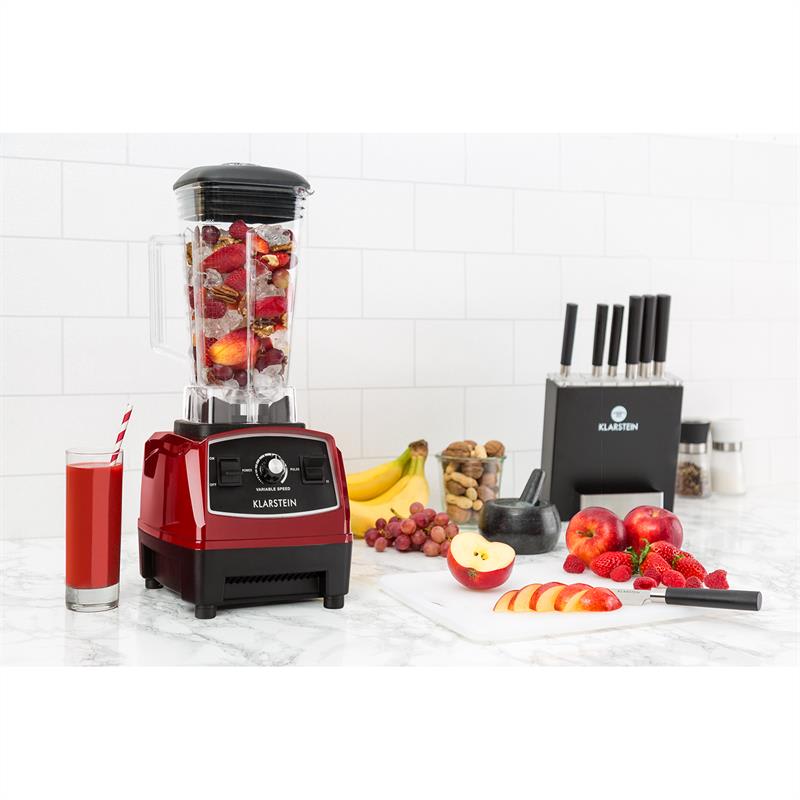 Klarstein Herakles-2G-R, 1200 W, 2 litre, stolný mixér, smoothie, bez BPA, stolný mixér – Obrázok 2