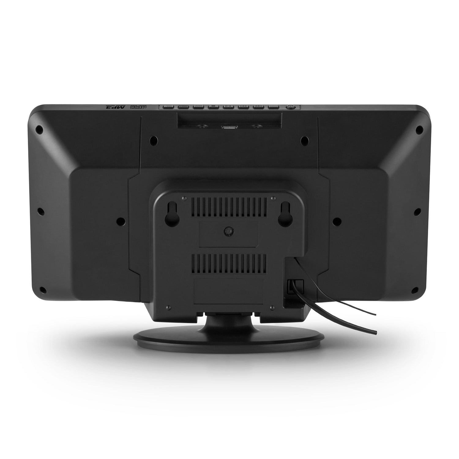 OneConcept V-13, čierny sterosystém s CD MP3 USB rádiom a budíkom, nástenná montáž – Obrázok 3