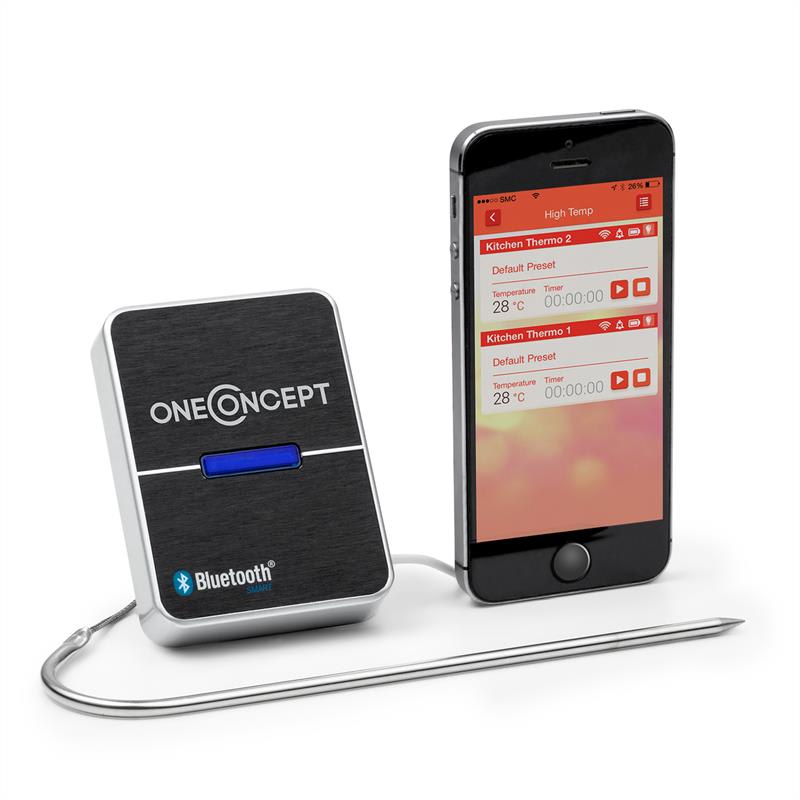 OneConcept Meatmaster, bluetooth 4.0, teplomer na pečenie a grilovanie, senzor