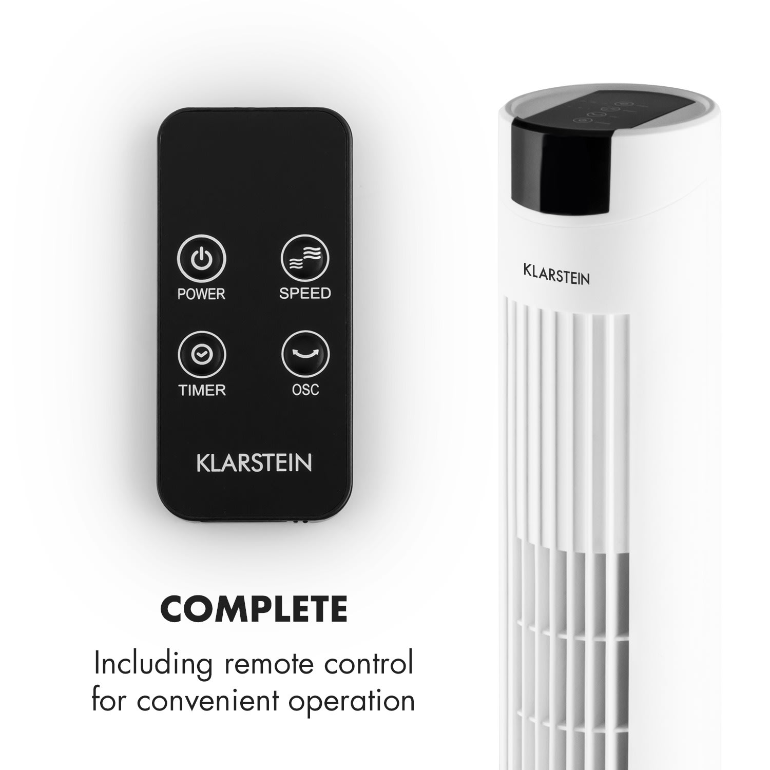 Klarstein Skyscraper 2G, stĺpový ventilátor s dotykovým ovládaním, 40 W, diaľkový ovládač, biely – Obrázok 5