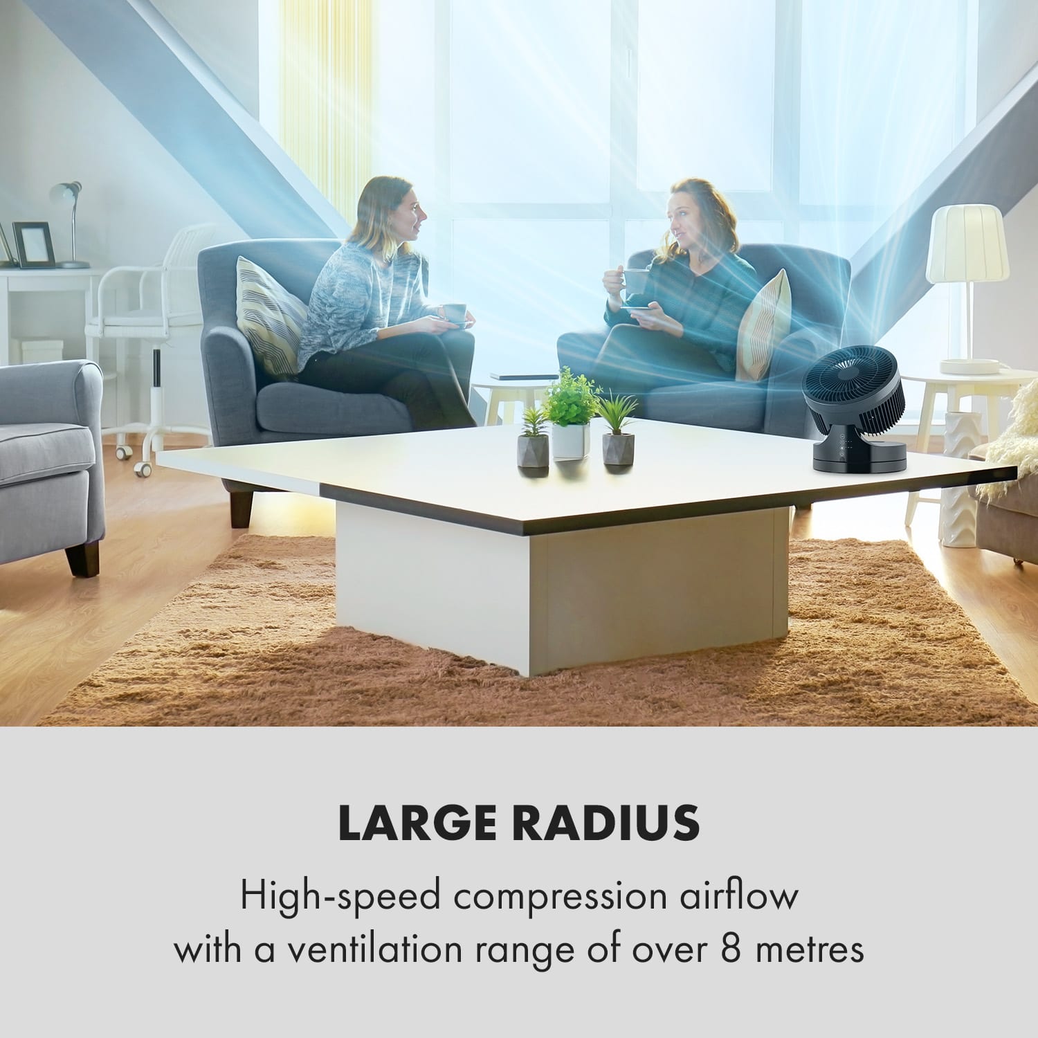 Klarstein Touchstream, stojanový ventilátor, 35 W, čierny – Obrázok 2