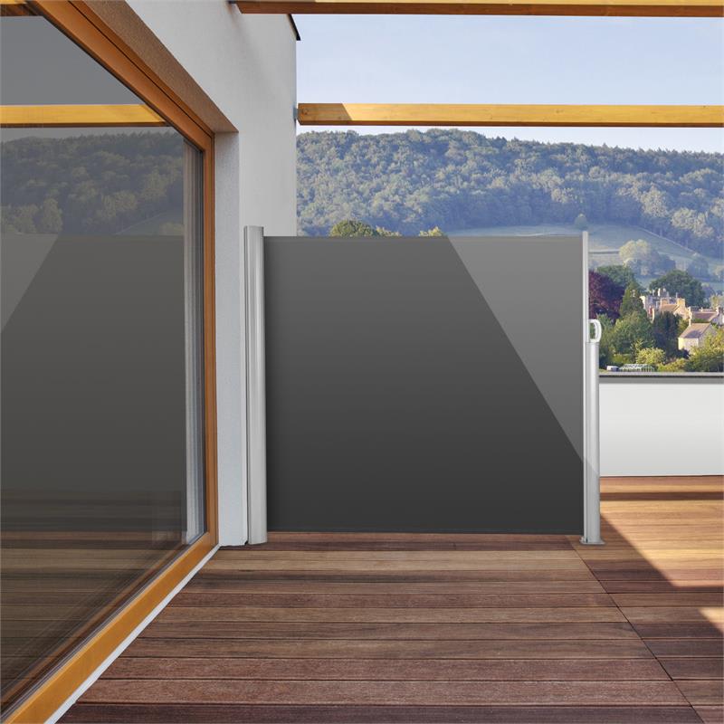 Blumfeldt Bari 316, bočná clona, bočná roleta, 300 x 160 cm, hliník, antracitová – Obrázok 3