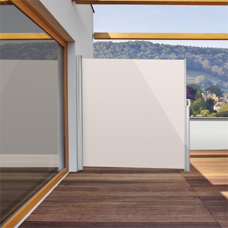 Blumfeldt Bari 318, bočná clona, bočná roleta, 300 x 180 cm, hliník, krémovo piesková – Obrázok 3