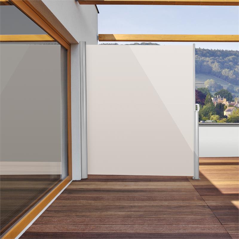 Blumfeldt Bari 320, bočná clona, bočná roleta, 300 x 200 cm, hliník, krémovo piesková – Obrázok 3