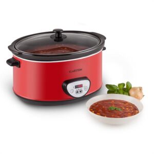 Klarstein Bankett Slow Cooker, červený, 320 W, elektrický hrniec, digitálny, 6,5