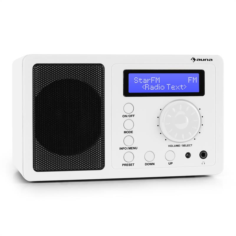 Auna DR-130 BT, biela, digitálne rádio, bluetooth, DAB+, FM