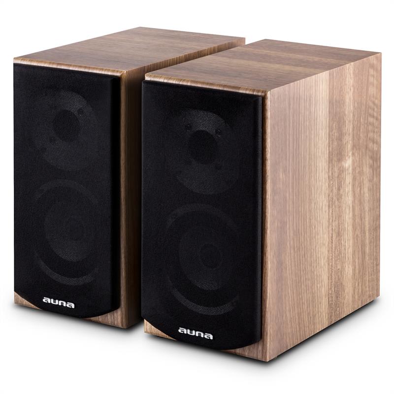 Auna Linie 501 BS-WN, 100W, dvojica regálových pasívnych reproduktorov, orech – Obrázok 5