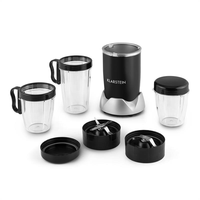 Klarstein NutriRocket, 700W, čierny, multifunkčný mixér/smoothiemaker, desaťdielny – Obrázok 3