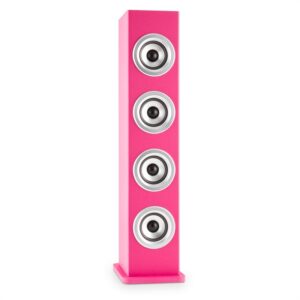 Auna Karaboom LED, ružová, bluetooth reproduktor, USB, AUX, karaoke, 2 mikrofóny