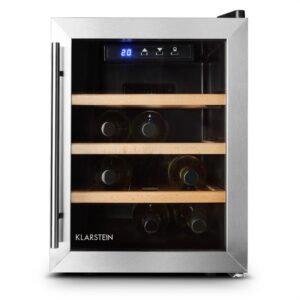 Klarstein Reserva 12 Uno, 33 litrov, chladiaca vinotéka, 12 fliaš, nehrdzavejúca oceľ, LED