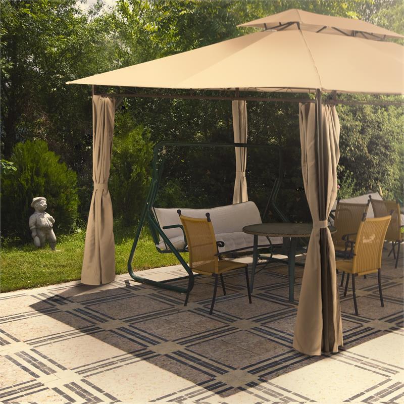Blumfeldt Grandezza, záhradný pavilón, párty stan, 3 x 4 m, oceľ, polyester, béžový – Obrázok 4