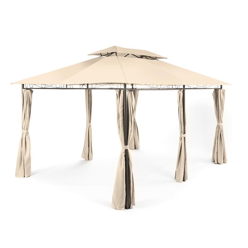 Blumfeldt Grandezza, záhradný pavilón, párty stan, 3 x 4 m, oceľ, polyester, béžový – Obrázok 5