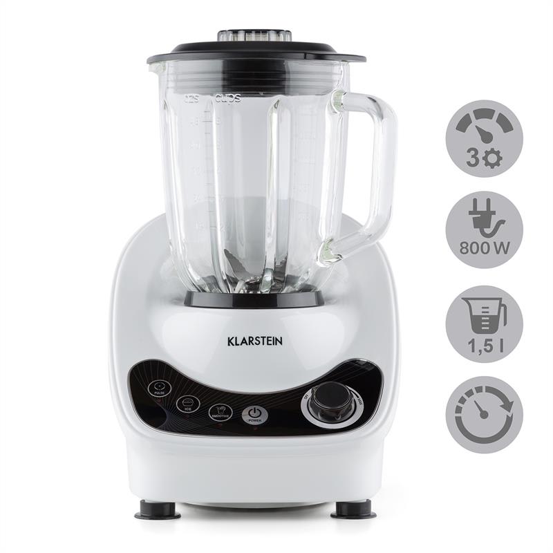 Klarstein Mambo 5, stolný mixér, 800 W, 1,5 l, sklenený džbán, 3 programy – Obrázok 4