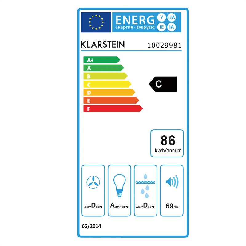 Klarstein Violetta Bianco, odsávač pár, 90 cm, nástenná montáž, 541 m³/h, LED – Obrázok 2