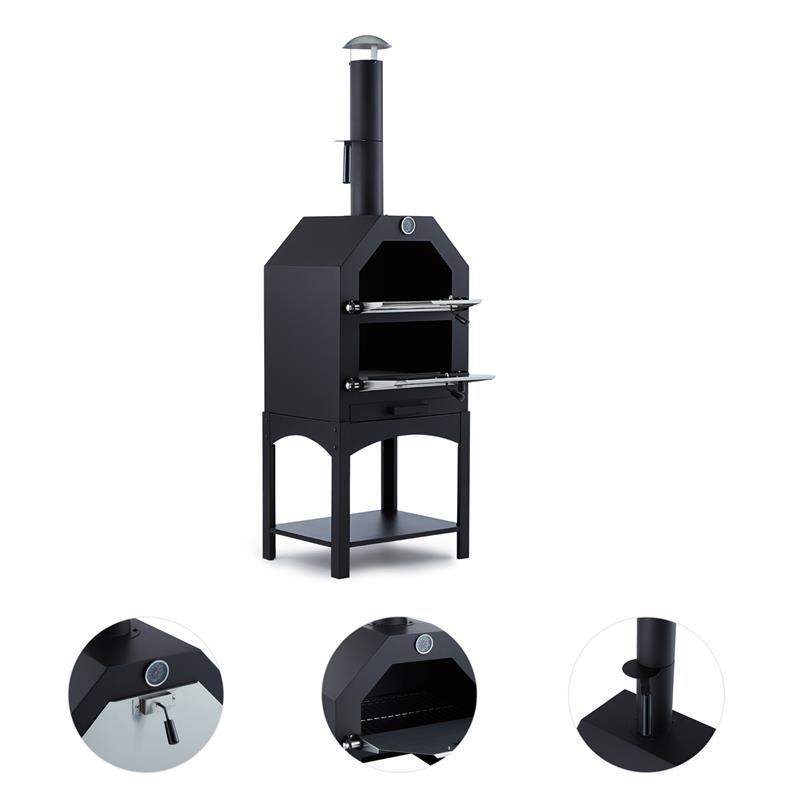 Klarstein Pizzaiolo, pec na pizzu, gril, údenie, oceľ, pizza kameň – Obrázok 3