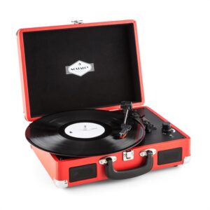 Auna Peggy Sue, červený, retro gramofón, vinyl LP, USB, line out
