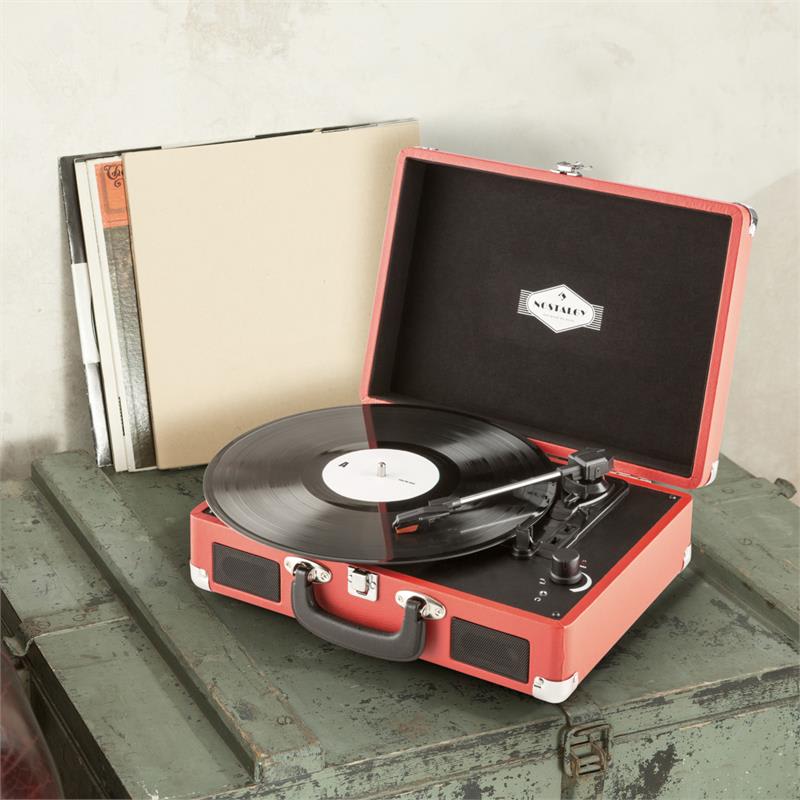 Auna Peggy Sue, červený, retro gramofón, vinyl LP, USB, line out – Obrázok 2