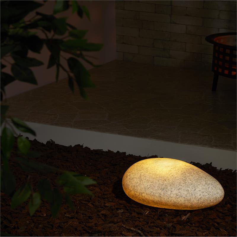 Lightcraft Shiny Nugget, záhradné svietidlo, vo forme kameňa, vonkajšia lampa, granit – Obrázok 4