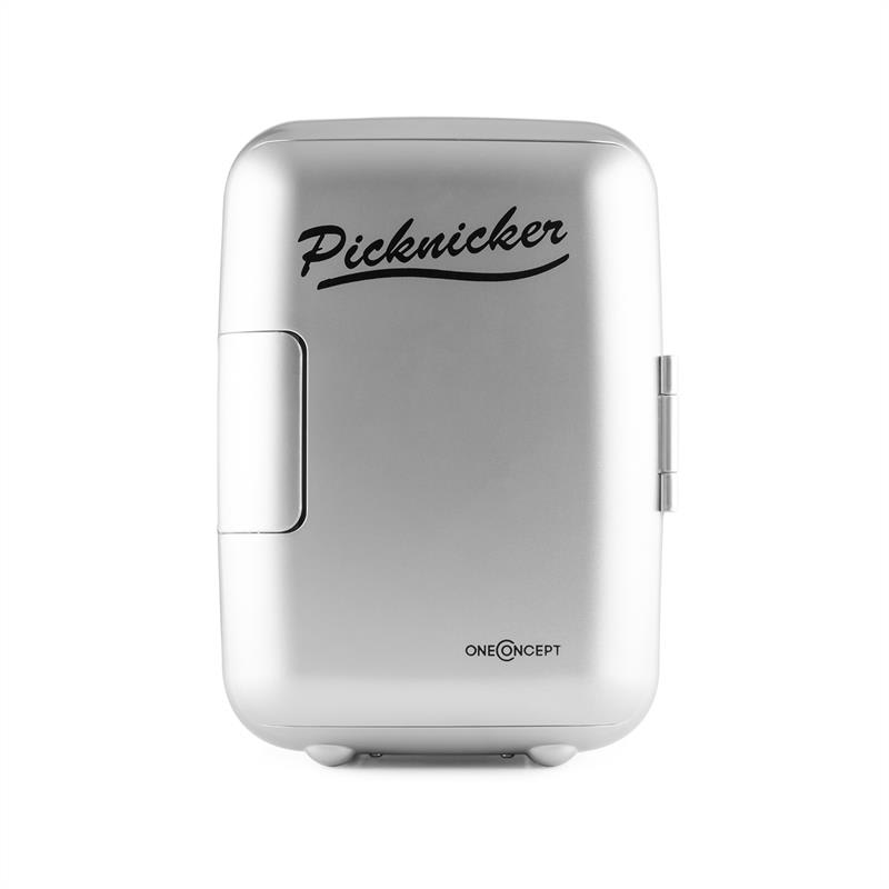 OneConcept Picknicker, termobox s funkciou chladenia/udržania v teple, mini, 4 l, AC DC, auto, eMark certifikát, strieborný – Obrázok 3