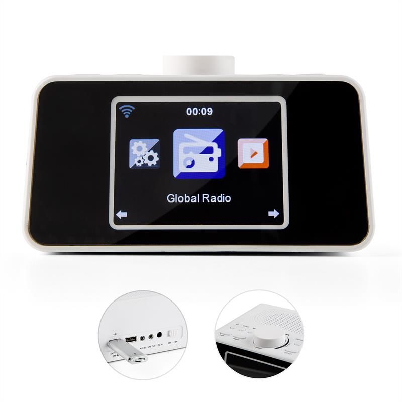 Auna i-snooze, biele, internetové rádio, WLAN, USB, AUX, 3,2" TFT farebný displej – Obrázok 3