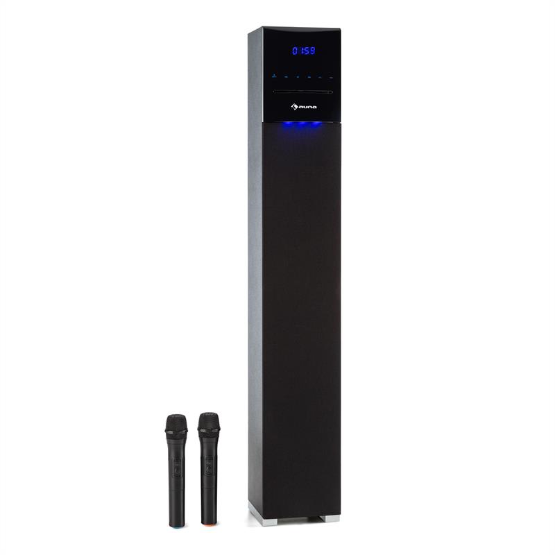 Auna Tallboy CD bluetooth reproduktor, karaoke zariadenie, CD SD USB, čierna farba